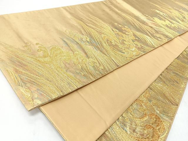 平和屋着物◎琳派袋帯　琳派　波がしら図　金糸　引箔　正絹　逸品　CABL1613nb