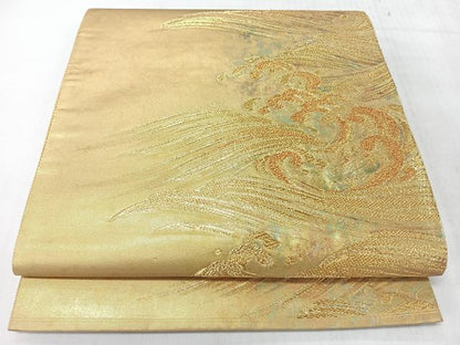 平和屋着物◎琳派袋帯　琳派　波がしら図　金糸　引箔　正絹　逸品　CABL1613nb