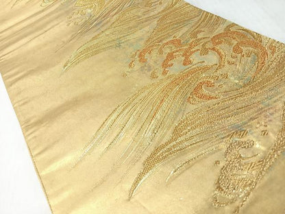 平和屋着物◎琳派袋帯　琳派　波がしら図　金糸　引箔　正絹　逸品　CABL1613nb