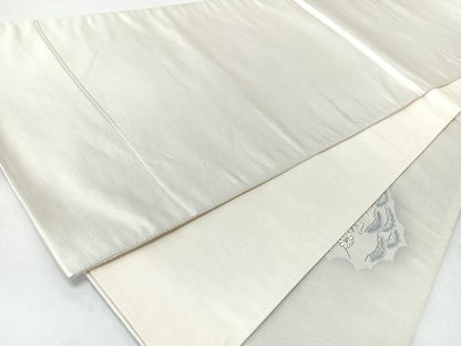 平和屋着物◎太鼓柄袋帯　人物風景文　銀糸　正絹　逸品　CABL1621nb