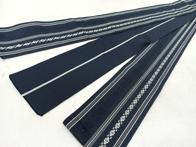 平和屋着物◎男性　本場筑前博多織　角帯　献上　正絹　逸品　未使用　CABL1637nb