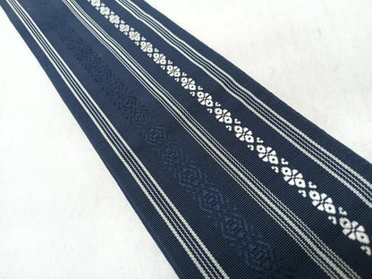 平和屋着物◎男性　本場筑前博多織　角帯　献上　正絹　逸品　未使用　CABL1637nb