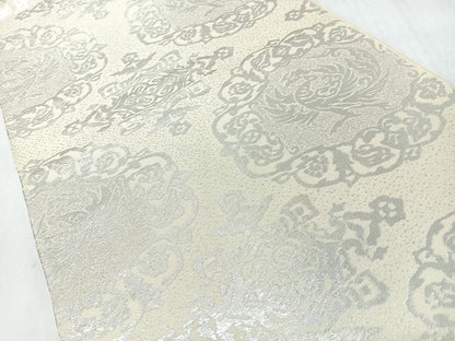 平和屋着物◎六通柄　本袋帯　花鳥文　純箔引　銀糸　正絹　逸品　CABL1646nb