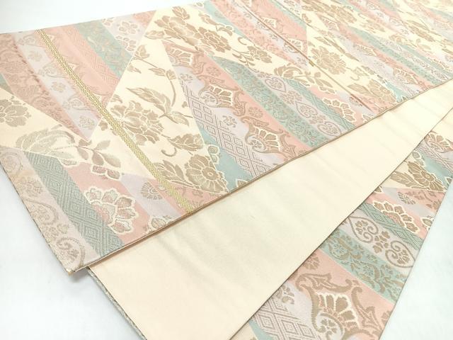 平和屋着物◎六通柄袋帯　更紗花唐草文　金糸　正絹　逸品　CABL1647nb