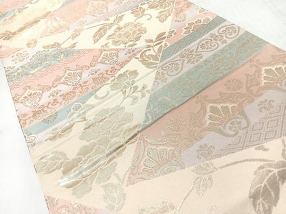 平和屋着物◎六通柄袋帯　更紗花唐草文　金糸　正絹　逸品　CABL1647nb