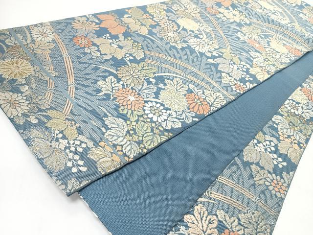 平和屋着物◎六通柄袋帯　唐織　草花文　桐　金銀糸　正絹　逸品　CABL1649nb