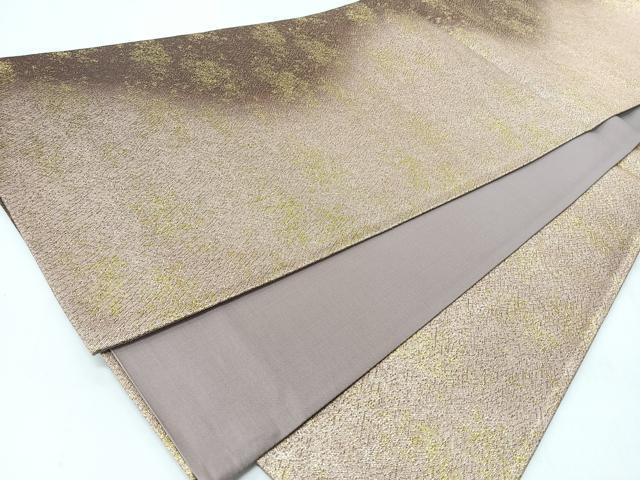 平和屋着物◎全通柄袋帯　霞文　金糸　正絹　逸品　CABL1659nb