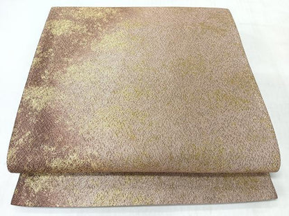 平和屋着物◎全通柄袋帯　霞文　金糸　正絹　逸品　CABL1659nb