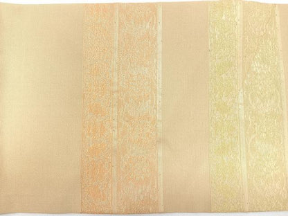 平和屋着物◎九寸名古屋帯　横段花唐草文　金糸　正絹　逸品　CABL1663nb