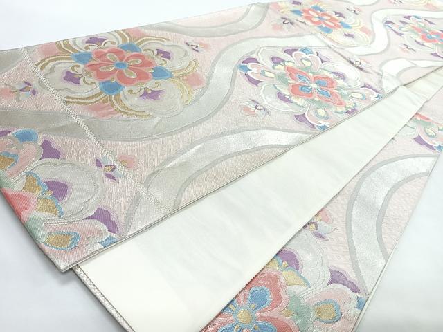 平和屋着物◎六通柄袋帯　立涌正倉院花文　金銀糸　正絹　逸品　CABL1675nb