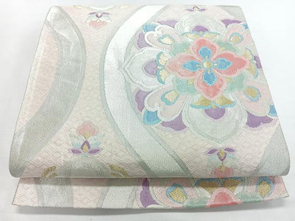 平和屋着物◎六通柄袋帯　立涌正倉院花文　金銀糸　正絹　逸品　CABL1675nb