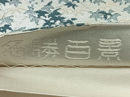 平和屋着物◎六通柄袋帯　名勝百景　清滝鮎茶屋　銀糸　正絹　逸品　CABL1680nb