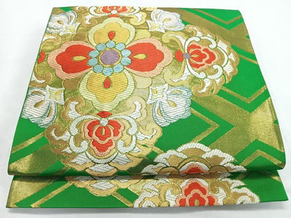 平和屋着物◎西陣　服部織物謹製　六通柄袋帯　唐織　有職華紋　金銀糸　三越扱い　正絹　逸品　CABL1698nb