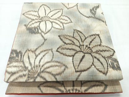 平和屋着物◎全通柄　京袋帯　紬地　舞花文　正絹　逸品　未使用　CABL1705nb