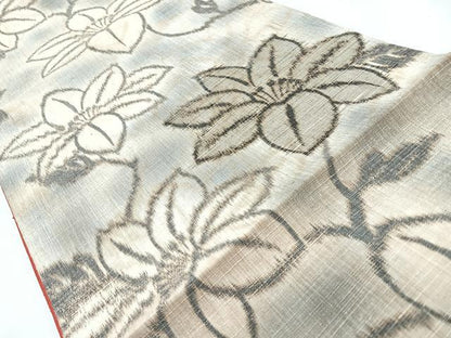 平和屋着物◎全通柄　京袋帯　紬地　舞花文　正絹　逸品　未使用　CABL1705nb