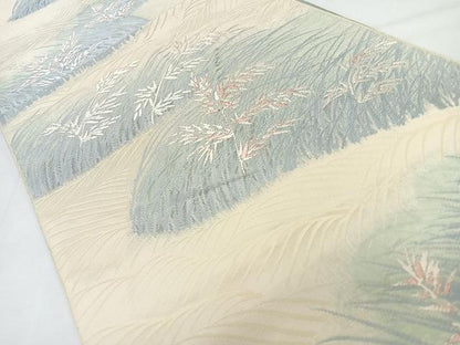平和屋着物◎八寸名古屋帯　唐織　流水笹竹文　正絹　逸品　CABL1706nb