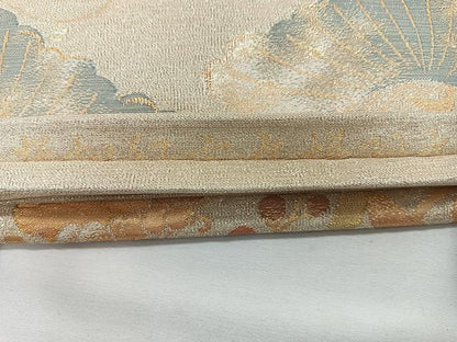 平和屋着物◎六通柄袋帯　花蝶丸文　金糸　正絹　逸品　CABL1710nb