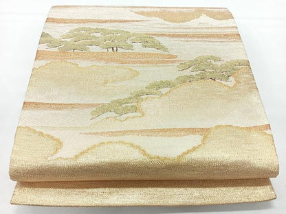 平和屋着物◎西陣　太鼓柄袋帯　松　金糸　正絹　逸品　CABL1711nb