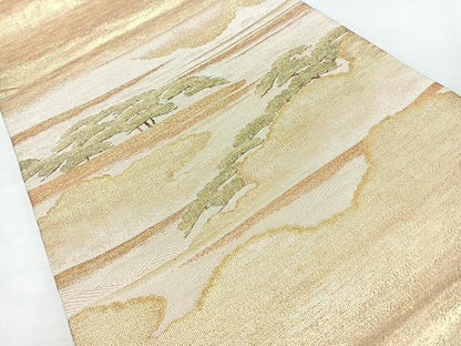 平和屋着物◎西陣　太鼓柄袋帯　松　金糸　正絹　逸品　CABL1711nb