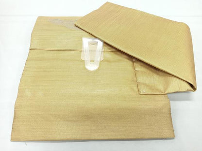 平和屋着物◎つけ帯　遠間風景文　すくい織　金糸　正絹　逸品　CABL1717nb