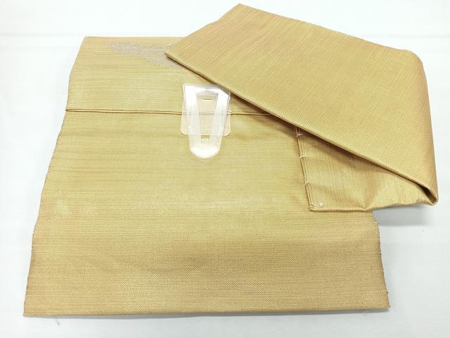 平和屋着物◎つけ帯　遠間風景文　すくい織　金糸　正絹　逸品　CABL1717nb