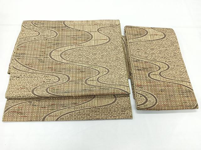 平和屋着物◎つけ帯　流水文　正絹　逸品　CABL1718nb