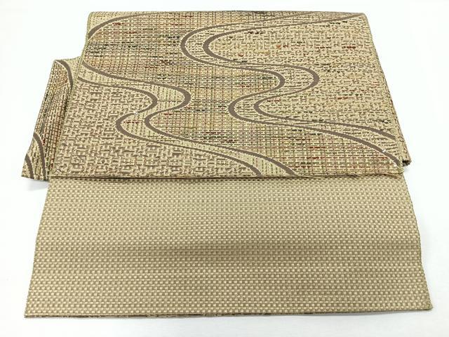 平和屋着物◎つけ帯　流水文　正絹　逸品　CABL1718nb