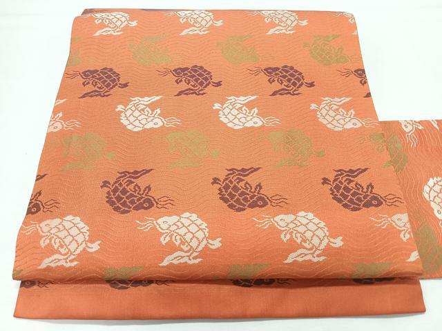 平和屋着物◎九寸名古屋帯　荒磯　正絹　逸品　CABL1720nb