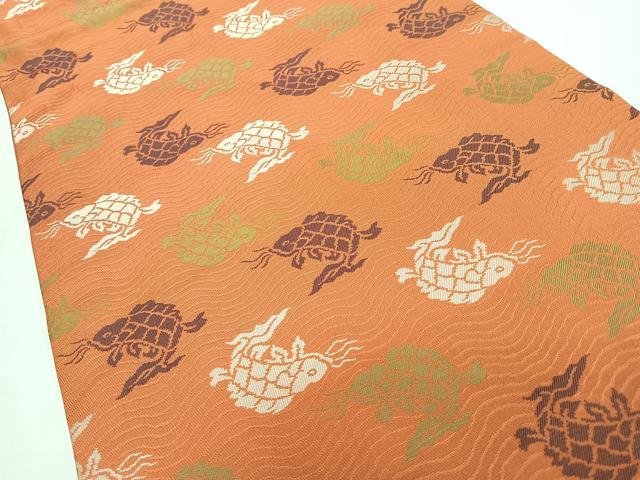 平和屋着物◎九寸名古屋帯　荒磯　正絹　逸品　CABL1720nb