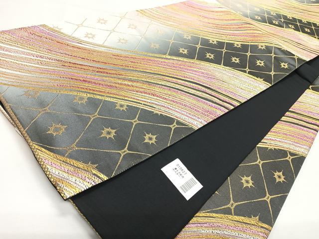 平和屋着物◎六通柄袋帯　唐織　ピュア　ナチュラル　金糸　正絹　逸品　未使用　CABL1724nb