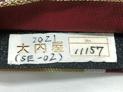 平和屋着物◎六通柄袋帯　舞花文　金銀糸　正絹　逸品　CABL1725nb
