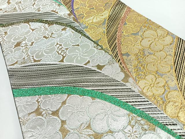 平和屋着物◎六通柄袋帯　舞花文　金銀糸　正絹　逸品　CABL1732nb