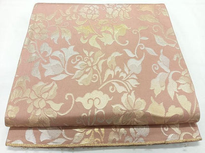 平和屋着物◎六通柄袋帯　花唐草文　金銀糸　正絹　逸品　CABL1738nb