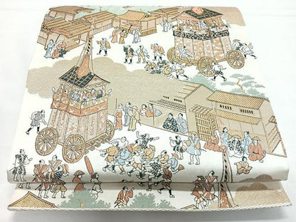 平和屋着物◎六通柄袋帯　京洛祇園祭　金糸　正絹　逸品　CABL1785nb