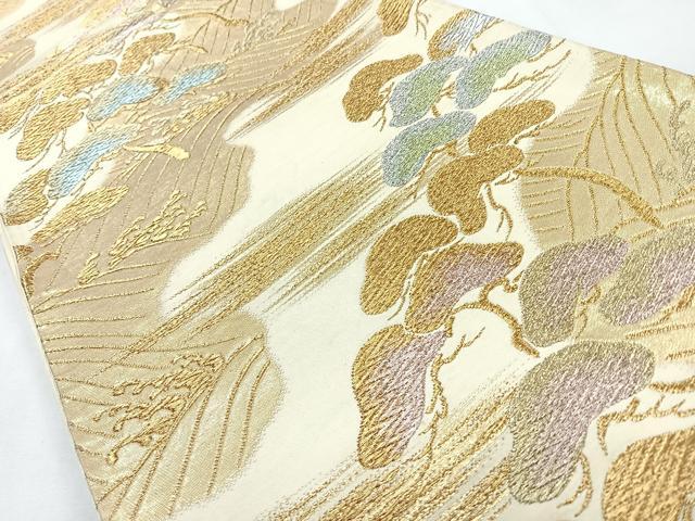 平和屋着物◎六通柄　京袋帯　浜松文　金銀糸　正絹　逸品　CABL1794nb