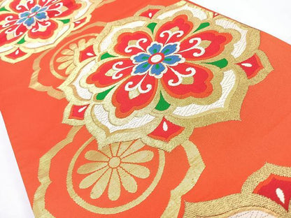 平和屋着物◎六通柄袋帯　唐織　更紗花文　正絹　逸品　CABL1799nb