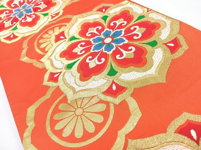 平和屋着物◎六通柄袋帯　唐織　更紗花文　正絹　逸品　CABL1799nb