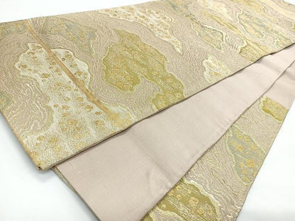 平和屋着物◎六通柄袋帯　抽象文　金糸　正絹　逸品　CABL1810nb