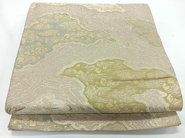 平和屋着物◎六通柄袋帯　抽象文　金糸　正絹　逸品　CABL1810nb