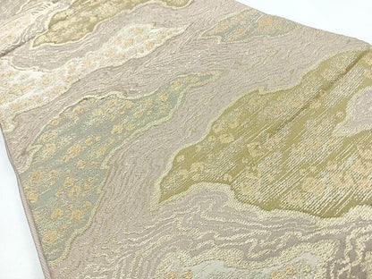 平和屋着物◎六通柄袋帯　抽象文　金糸　正絹　逸品　CABL1810nb