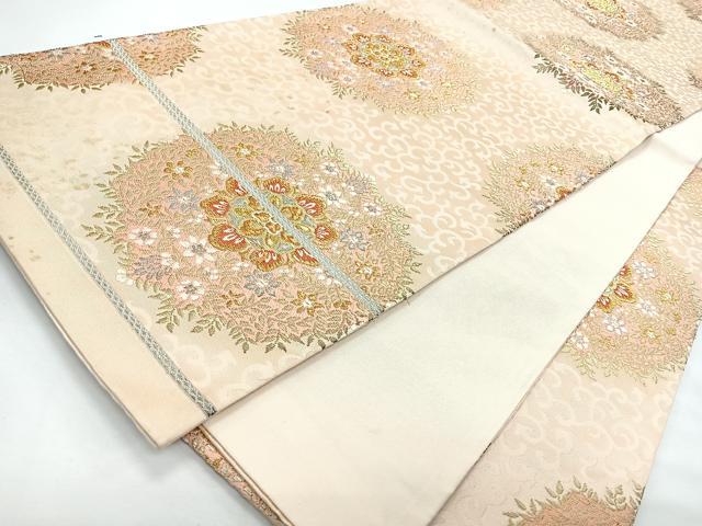 平和屋着物◎六通柄袋帯　更紗花唐草文　金銀糸　正絹　逸品　CABL1821nb