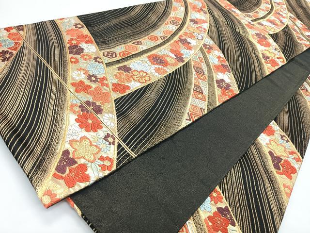 平和屋着物◎六通柄袋帯　唐織　吉祥花唐草文　金糸　正絹　逸品　CABL1823nb