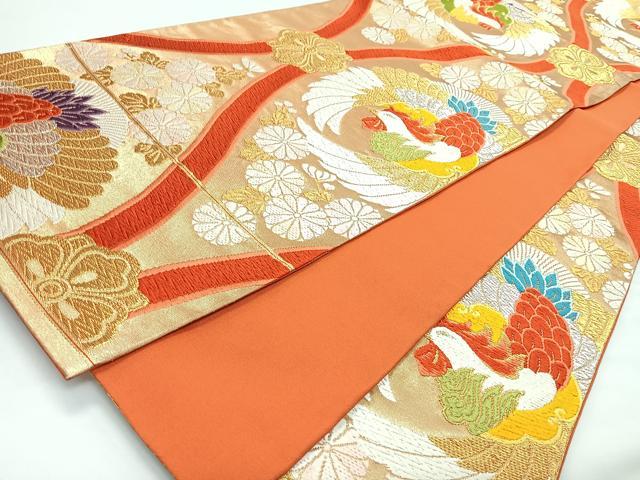 平和屋着物◎六通柄袋帯　唐織　立涌草花鳳凰文　金銀糸　正絹　逸品　CABL1826nb