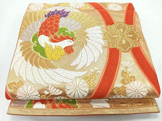 平和屋着物◎六通柄袋帯　唐織　立涌草花鳳凰文　金銀糸　正絹　逸品　CABL1826nb