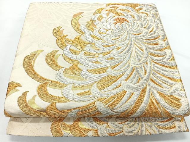 平和屋着物◎六通柄袋帯　唐織　乱菊　金銀糸　正絹　逸品　CABL1835nb