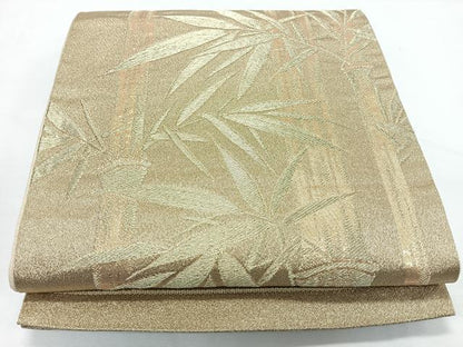 平和屋着物◎六通柄袋帯　笹竹文　金糸　正絹　逸品　CABL1840nb