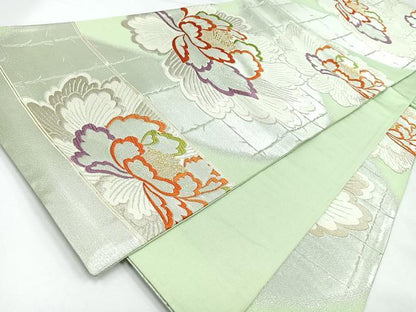 平和屋着物◎六通柄袋帯　舞花文　金銀糸　正絹　逸品　CABL1854nb