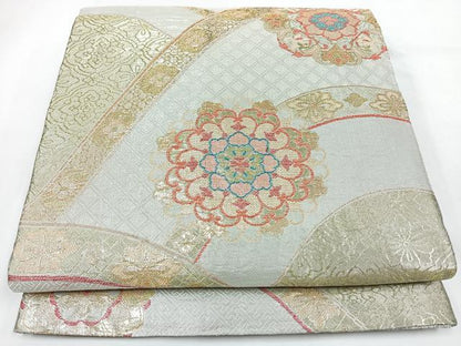 平和屋着物◎六通柄袋帯　更紗花文　金銀糸　正絹　逸品　CABL1864nb