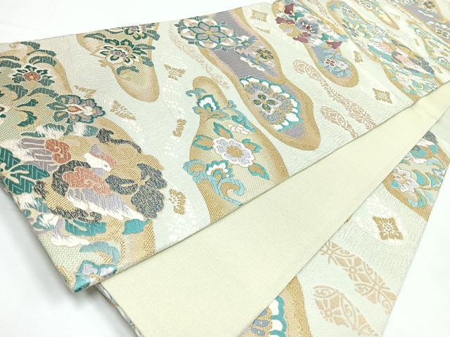 平和屋着物◎六通柄袋帯　唐織　花鳥文　金糸　正絹　逸品　CABL1872nb