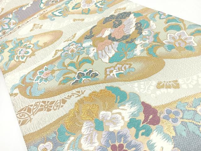 平和屋着物◎六通柄袋帯　唐織　花鳥文　金糸　正絹　逸品　CABL1872nb